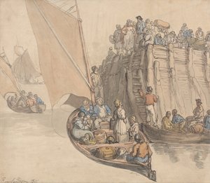 アムステルダムの桟橋 作： Thomas Rowlandson